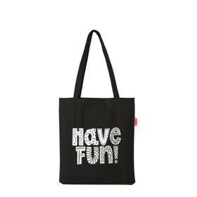 Baghashtag Have Fun Baskılı Siyah Bez Kadın Günlük Çanta
