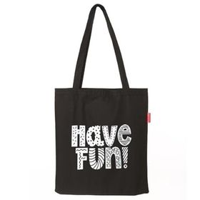 Baghashtag Have Fun Baskılı Siyah Bez Kadın Günlük Çanta