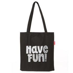 Baghashtag Have Fun Baskılı Siyah Bez Kadın Günlük Çanta