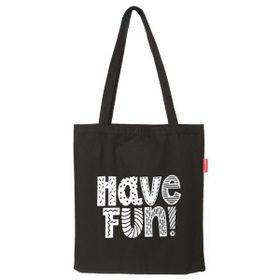 Baghashtag Have Fun Baskılı Siyah Bez Kadın Günlük Çanta