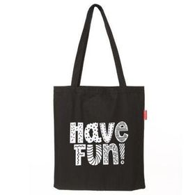 Baghashtag Have Fun Baskılı Siyah Bez Kadın Günlük Çanta