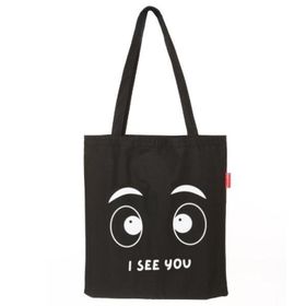 Baghashtag I See You Baskılı Siyah Bez Kadın Günlük Çanta