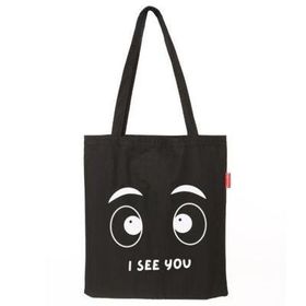 Baghashtag I See You Baskılı Siyah Bez Kadın Günlük Çanta