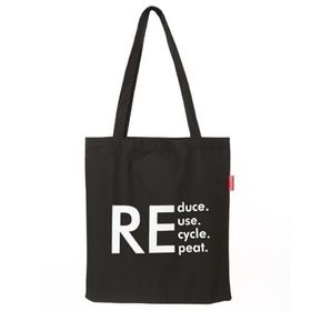 Baghashtag Reduce Reuse Recycle Repat Baskılı Siyah Bez Kadın Günlük Çanta