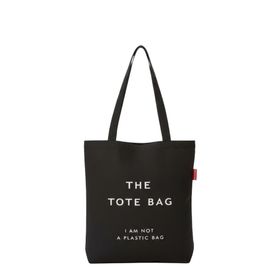 Baghashtag the Tote Bag Baskılı Siyah Bez Kadın Günlük Çanta