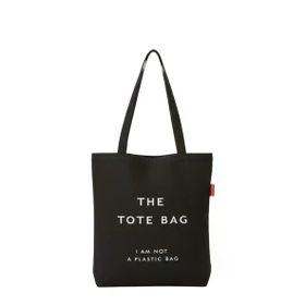 Baghashtag the Tote Bag Baskılı Siyah Bez Kadın Günlük Çanta