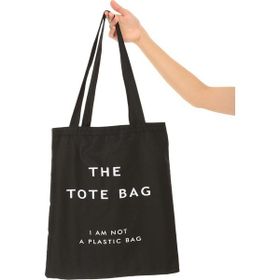 Baghashtag the Tote Bag Baskılı Siyah Bez Kadın Günlük Çanta