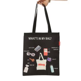 Baghashtag What is in My Bag Baskılı Bez Kadın Günlük Çanta