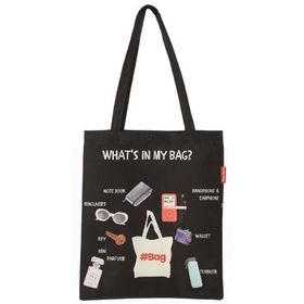 Baghashtag What is in My Bag Baskılı Bez Kadın Günlük Çanta