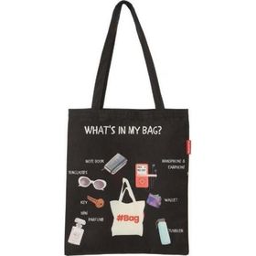 Baghashtag What is in My Bag Baskılı Bez Kadın Günlük Çanta