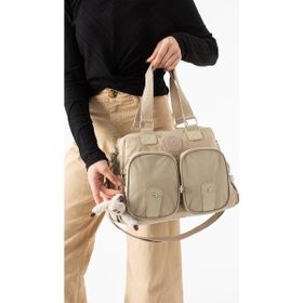 Baginn Klinkır Krem Kadın Kol Çantası