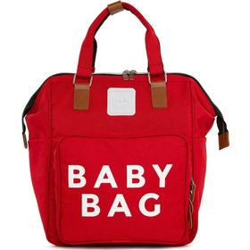 Bagmori Baby Bag Baskılı Kırmızı Cepli Anne Bebek Bakım Sırt Çantası