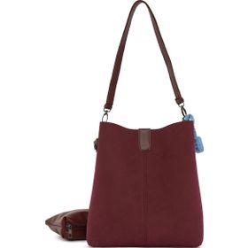 Bagmori Bordo Biritli Mıknatıslı Nubuk Çanta