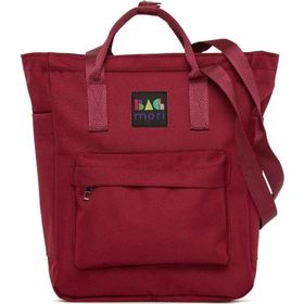 Bagmori Bordo Fermuarlı Kolon Askılı Sırt Çantası