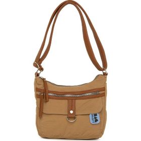 Bagmori Camel Deri Garnili Mini Salaş Çanta