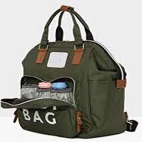 Bagmori M000005163 Haki Baby Bag Baskılı Cepli Anne Bebek Bakım Sırt Çantası