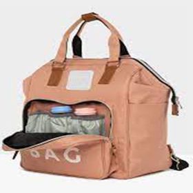 Bagmori M000005163 Pudra Baby Bag Baskılı Cepli Anne Bebek Bakım Sırt Çantası