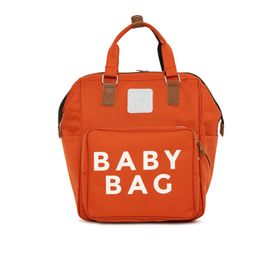 Bagmori M000007129 Kiremit Baby Bag Baskılı Cepli Anne Bebek Bakım Sırt Çantası