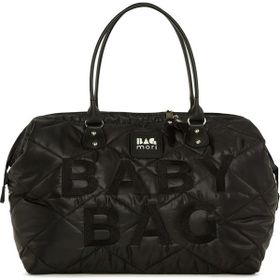 Bagmori Siyah Baby Bag Nakışlı Puf Şişme Anne Bebek Bakım Çantası