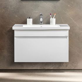 Bagnora Kayer 80 cm Mdf Beyaz Banyo Dolabı Alt Modül Lavabo