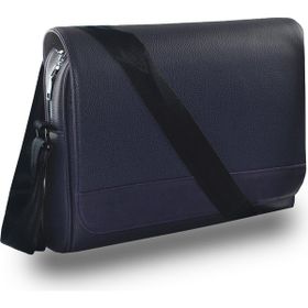 Bagorama Lacivert Suni Deri 14 inç Unisex Postacı ve Evrak Çantası