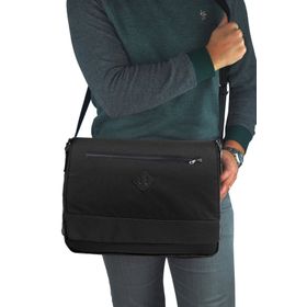 Bagorama Siyah 15 inç Unisex Postacı Çantası