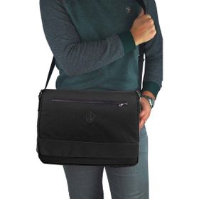 Bagorama Siyah 15 inç Unisex Postacı Çantası