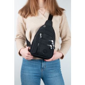 Bagorama Siyah Krinkıl Kadın Çapraz Göğüs ve Sırt Çantası
