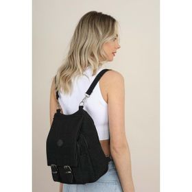 Bagorama Siyah Krinkıl Kumaş Kadın Omuz ve Sırt Çantası
