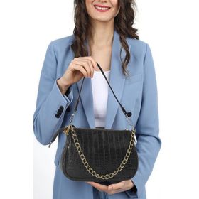 Bagorama Zincirli Kroko Desen Kadın Kol ve Omuz Çantası