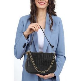 Bagorama Zincirli Kroko Desen Kadın Kol ve Omuz Çantası