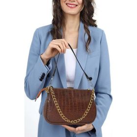 Bagorama Zincirli Kroko Desen Kadın Kol ve Omuz Çantası