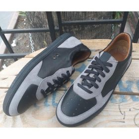 Bags Shoes 15021 Siyah Gri Deri Erkek Günlük Casual Ayakkabı