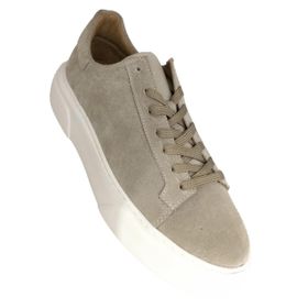 Bags Shoes 2501 Bej Süet Footcap Erkek Deri Yüksek Taban Premium Sneaker Ayakkabı