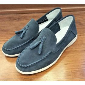 Bags Shoes 441260 Mavi Northam Erkek Hakiki Süet Deri Püsküllü Loafer Ayakkabı
