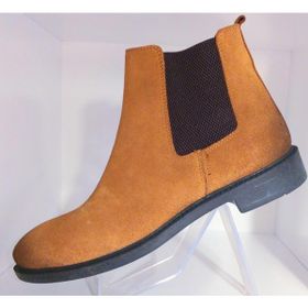 Bags Shoes INT2023K-018 Taba Süet Erkek Deri Klasik Chelsea Bot