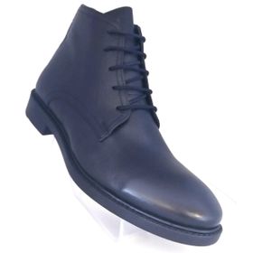 Bags Shoes INT2023K-025 Siyah Erkek Deri Bağlı ve Fermuarlı Klasik Bot