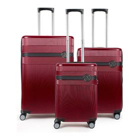 BAGzy Nippon Xclusive Bordo Büyük-Orta-Kabin 3'lü Valiz Seti