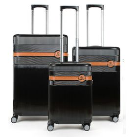 BAGzy Nippon Xclusive Siyah Büyük-Orta-Kabin 3'lü Valiz Seti