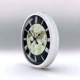 Bahat Beyaz Metal Çerçeveli Salon Ofis Otel 52 cm A42 Duvar Saati