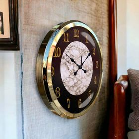 Bahat Gold Metal Çerçeveli Salon Ofis Otel 52 cm A1 Duvar Saati