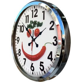 Bahat Krom Metal Çerçeveli Salon Ofis Otel 52 cm A20 Duvar Saati