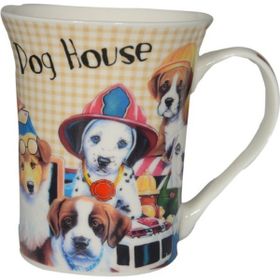 Bahat Tedarik Dog House Baskılı Porselen Kupa Bardak