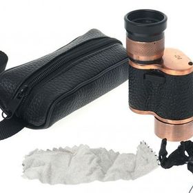 Baıgısh 6x24 Askeri Tarzı Pirinç ve Deri Kaplamalı Deri Çantalı Monocular Dürbün