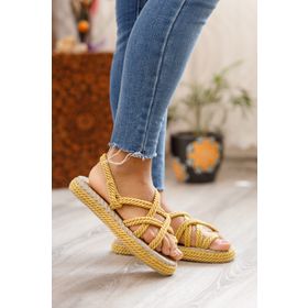 Bakgiy BG1014-123-0001 Sarı Kadın Sandalet