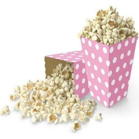 Bal10 Dünyası Pembe Puantiyeli 8 Adet Popcorn Kutusu