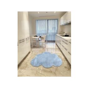 Balat Halı Dekoratif Açık Gri Peluş Yumuşak Bulut Desen Halı 80x120
