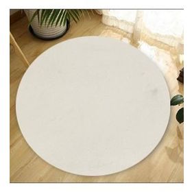 Balat Halı Dekoratif Beyaz Gri Desenli Peluş Papatya Desen Beyaz 150x150 cm Salon Halı