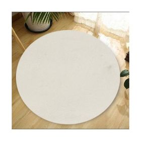 Balat Halı Dekoratif Beyaz Peluş Yumuşak Yuvarlak Oval Krem 120x120 cm Salon Halı
