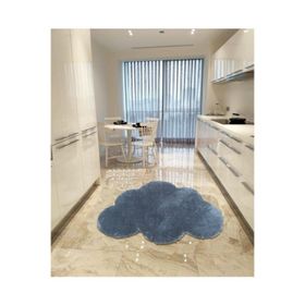 Balat Halı Dekoratif Koyu Gri Peluş Yumuşak Yuvarlak-Oval Halı 150x150